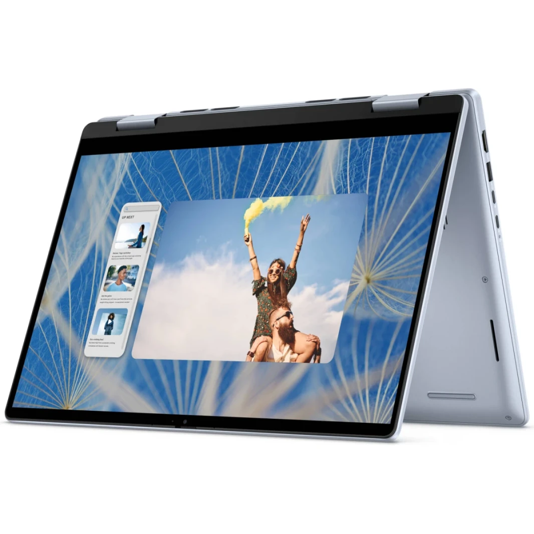 Dell Inspiron 14 7440 (2024) New Intel Core 5 10-Cores 2-in-1 شاشة اللمس مع شاشة لمسة وشحنة سريعة-Ice Blue