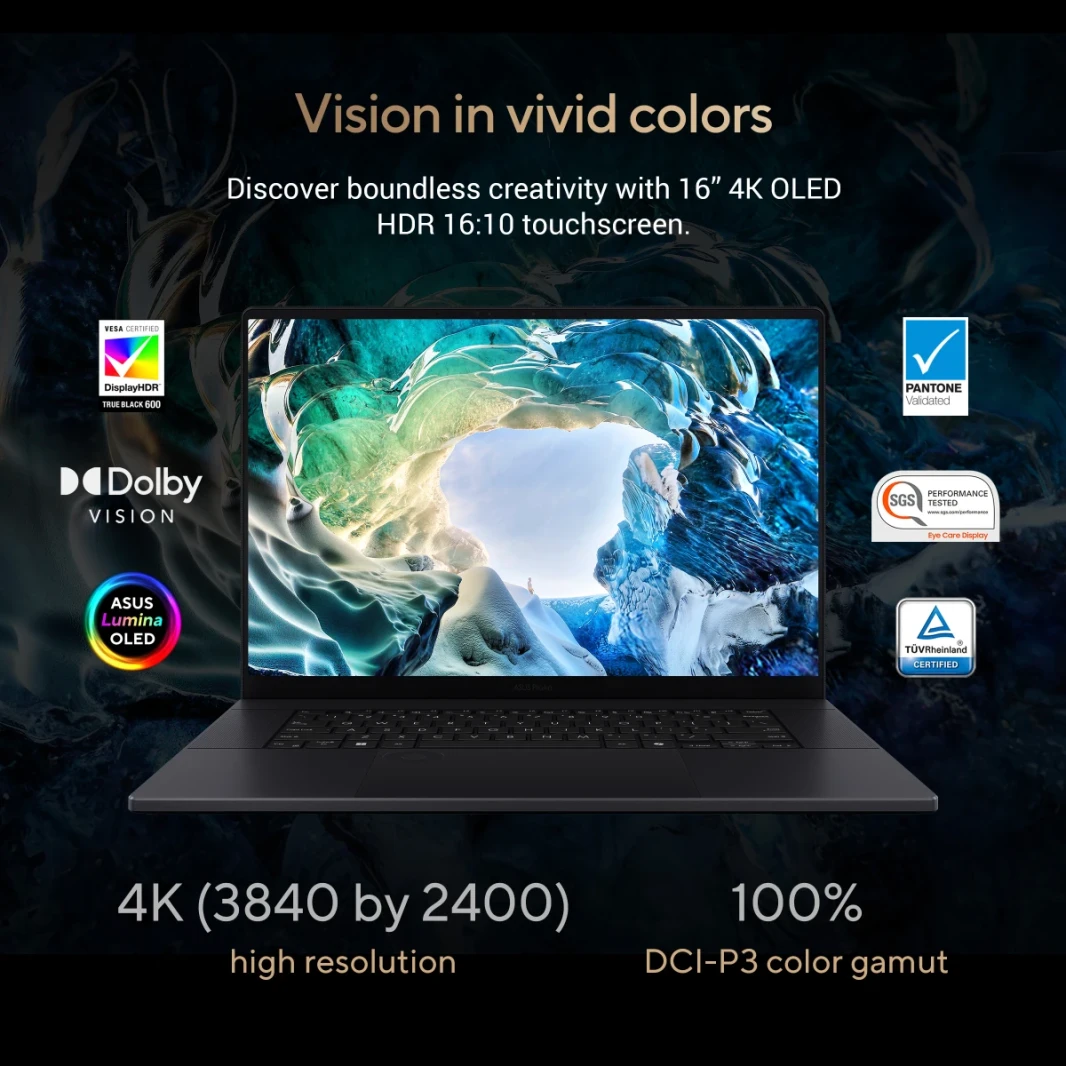 ASUS PROART P16 (2024) H7606WI AMD RYZEN AI 9 HX 370 12-CORES STUDIO-STUDIO PRESIVISE & MELITY-RAGER