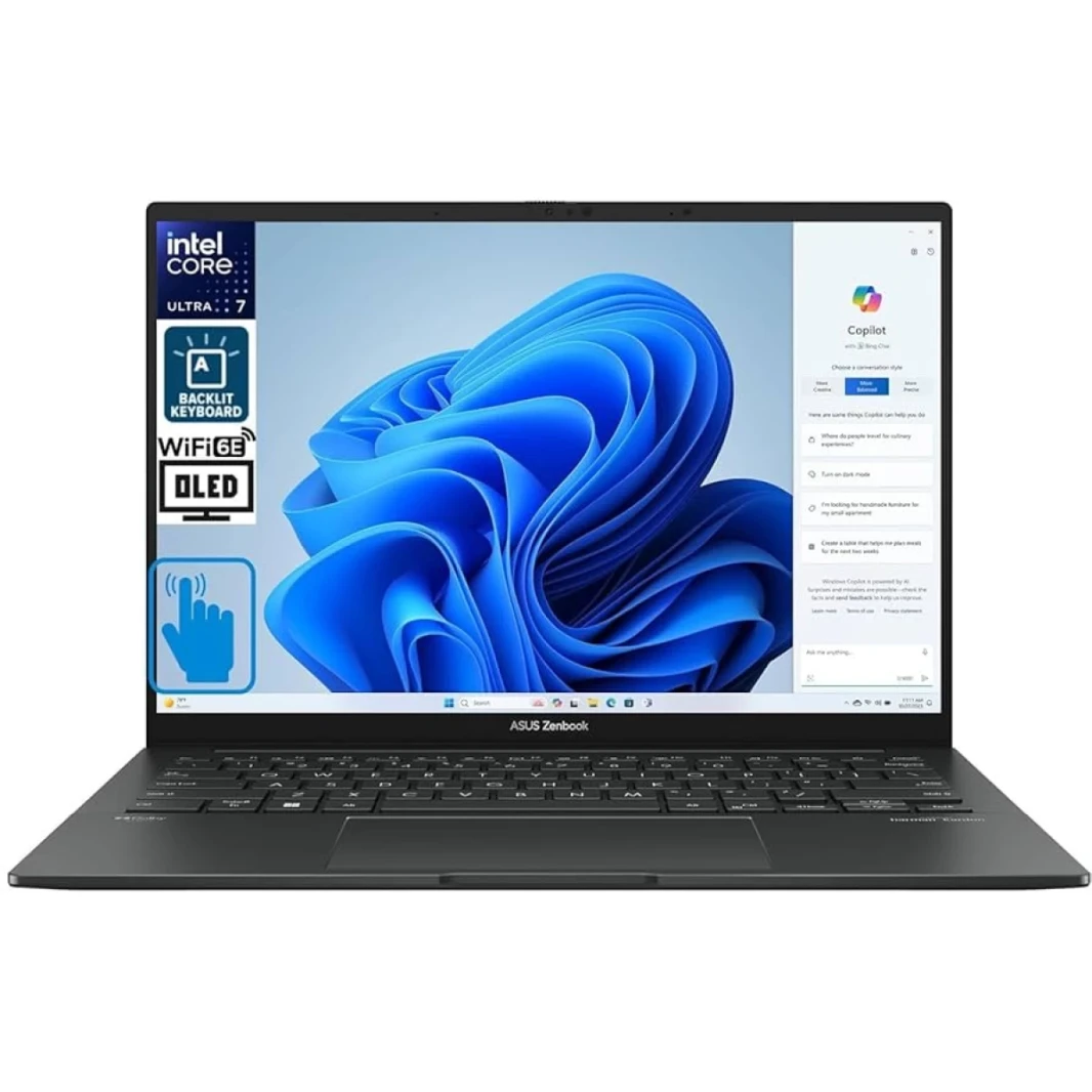 ASUS Zenbook 14 OLED (2024) Q415MA Intel Core Ultra 5 H-Serise Powerful 14-Cores w/ Intel® AI Boost NPU & OLED Touch Screen Display - Gray