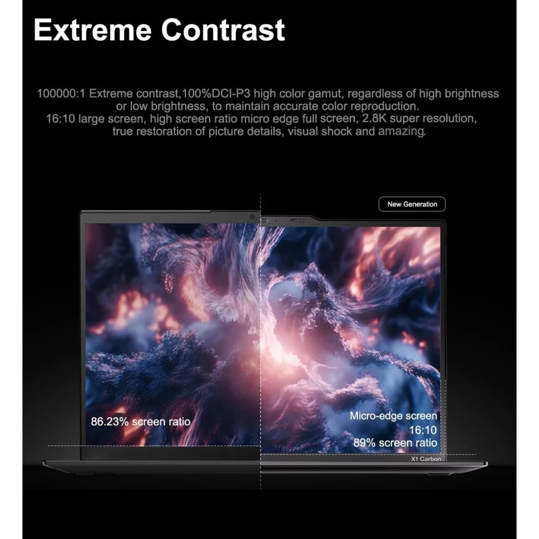 Lenovo Thinkpad X1 Carbon Gen 12 (2024) Intel Core Ultra 7 165U VPRO 12 -CORES W/ Intel® AI Boost NPU & Carbon