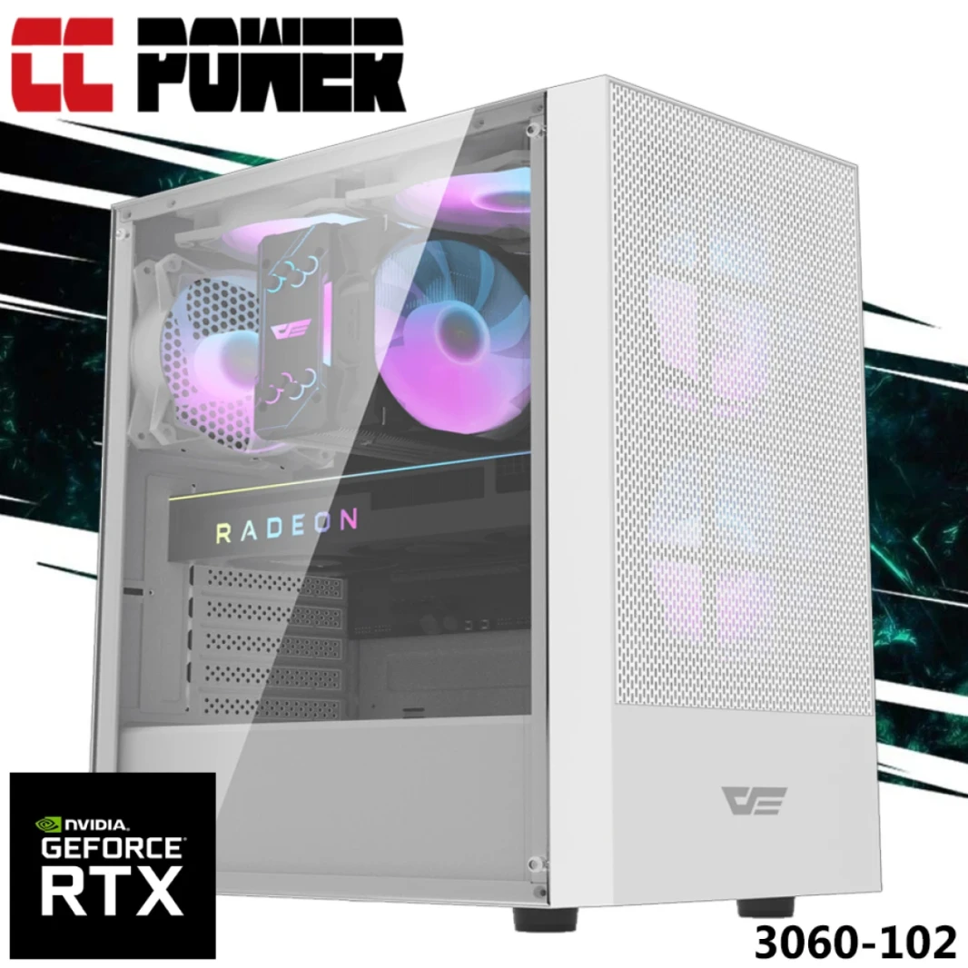CC Power 3060-102 Gaming PC New 13Gen Intel Core I5 ​​10-Cores W/ NVIDIA RTX 3060 12GB DDR6 ومبرد الهواء المتقدم