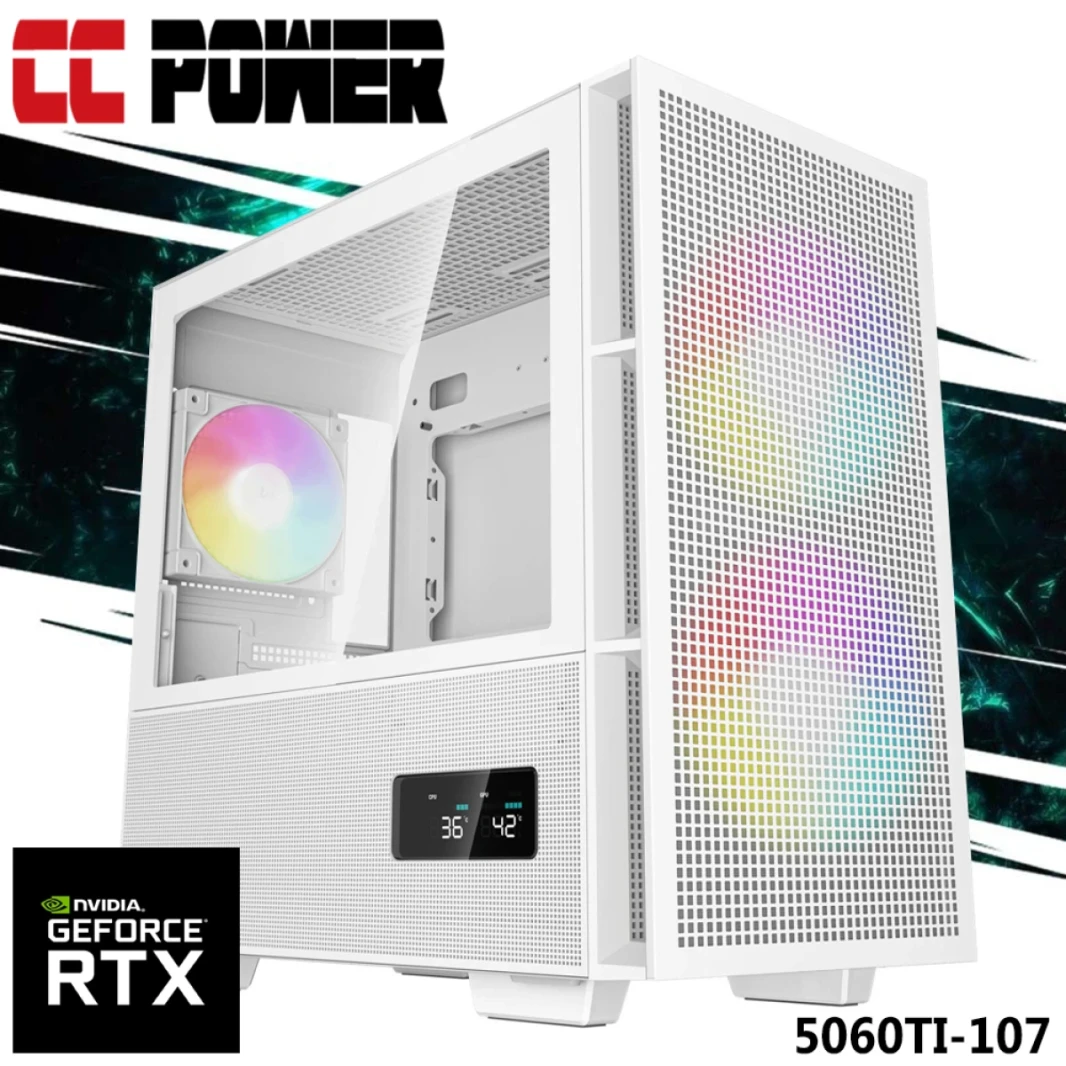 CC Power 5060TI-107 Gaming PC New 13Gen Intel Core I7 16-Cores W/ Nvidia RTX 5060TI 16GB DDR7 & Advanced Air Cooler