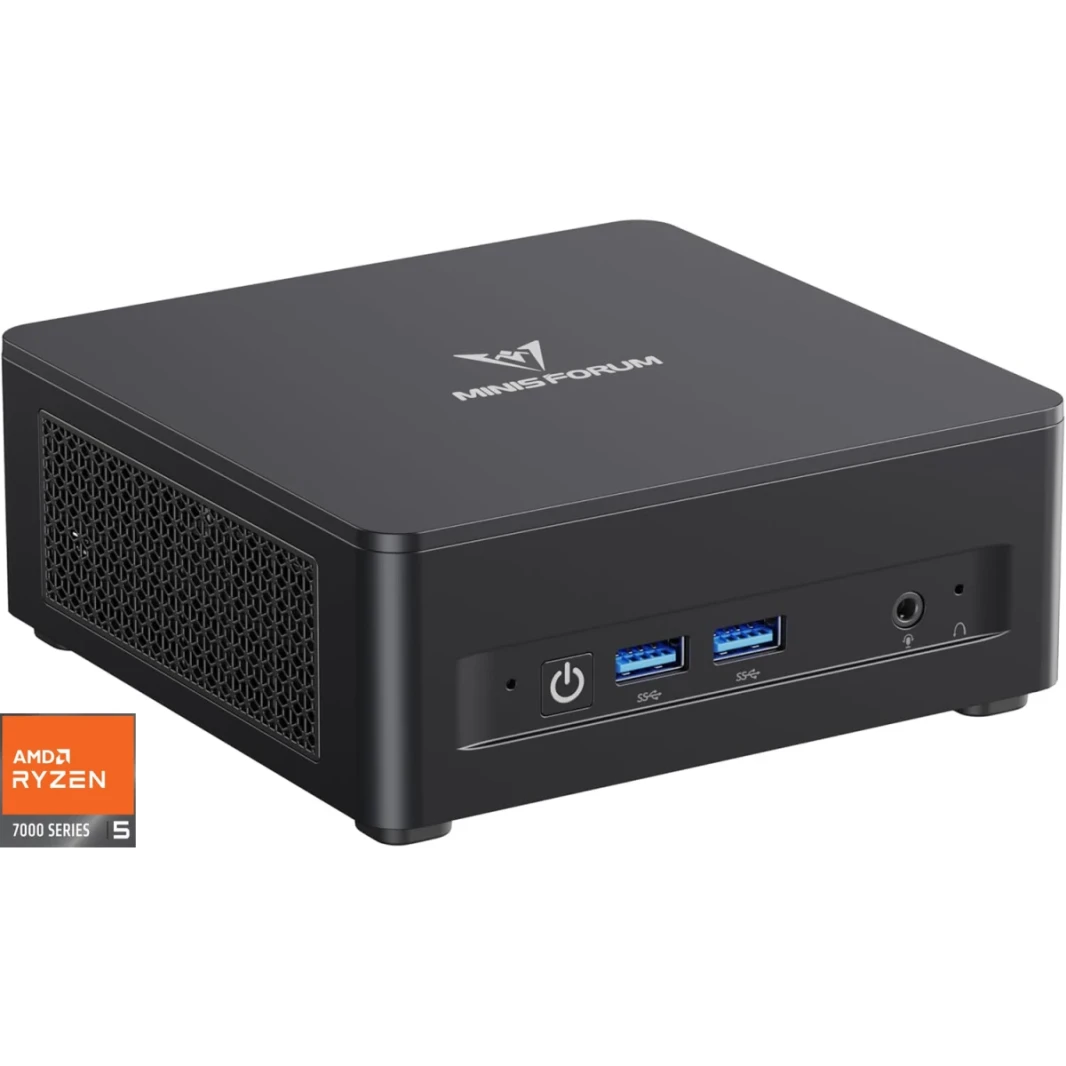 Minisforum UM760 Slim Mini PC 7Gen Amd Ryzen 5 7640HS سلسلة عالية الأداء 6-CORES مضغوطة وقوية للمنزل والأعمال
