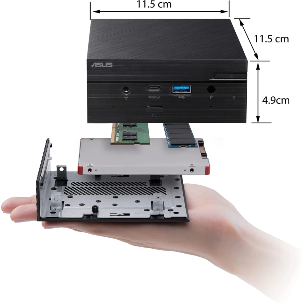 ASUS PN50 MINIPC AMD RYZEN 5 4500U 6 -CORES دعم ما يصل إلى 4 شاشات بدقة 4K و 64 جيجابايت DDR4 RAM WIFI 6 & Bluetooth - Black