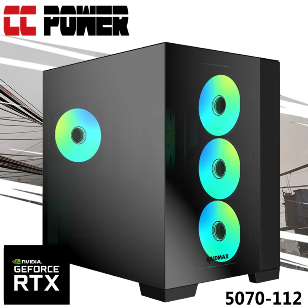 CC Power 5070-112 Gaming PC New 12Gen Intel Core I7 K-Series 12-Cores W/ Nvidia RTX 5070 12GB DDR7 & Advanced Air Cooler
