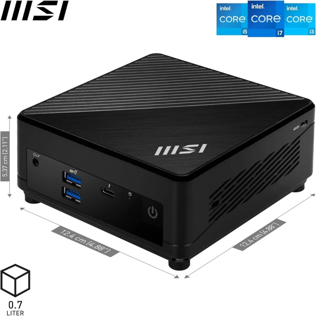 MSI Cubi 5 12M (2023) Mini PC Barebone 0.7L Intel 12Gen Core I7 10-CORES لعرض مصفوفة دعم المنزل والأعمال والشبكة المحلية المزدوجة