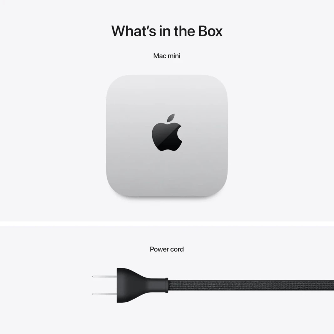Apple Mac Mini (2024) Apple M4 Chip (512GB/32GB) 10 - CRORE CPU و 10 - GPU التي تم إنشاؤها من أجل شركة Apple Intelligence Gigabit Ethernet. يعمل مع iPhone/iPad