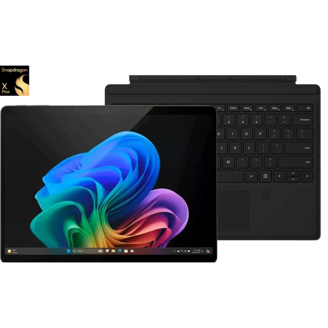 Microsoft Surface Pro 11 (2024) Copilot + PC Snapdragon X Plus 10 cores Ai-Acecized 2-in-1 Touch (512 جيجابايت/ 16 جيجابايت) W/ IPS 2.8K 120Hz Display + Bunddle-Black