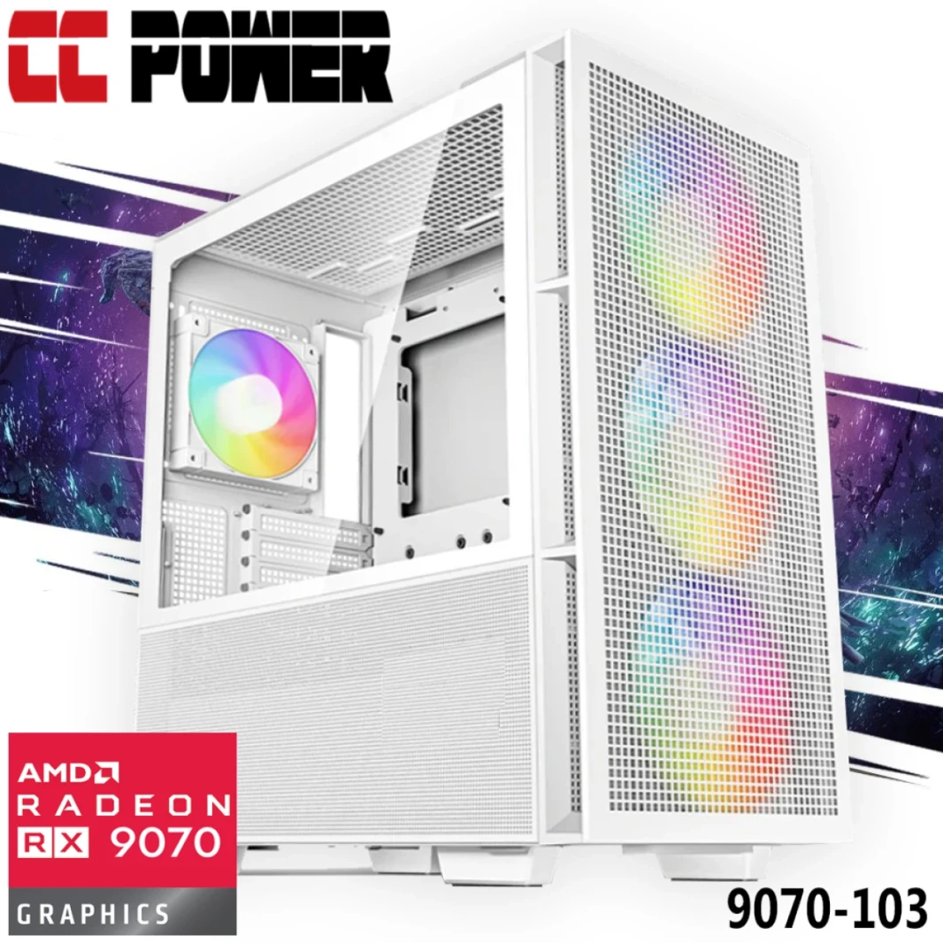 CC Power 9070-103 Gaming PC New 14Gen Intel I5 K-Series 14-cores W/ AMD Radeon 9070 16GB DDR6 W/ Advanced Air Cooler