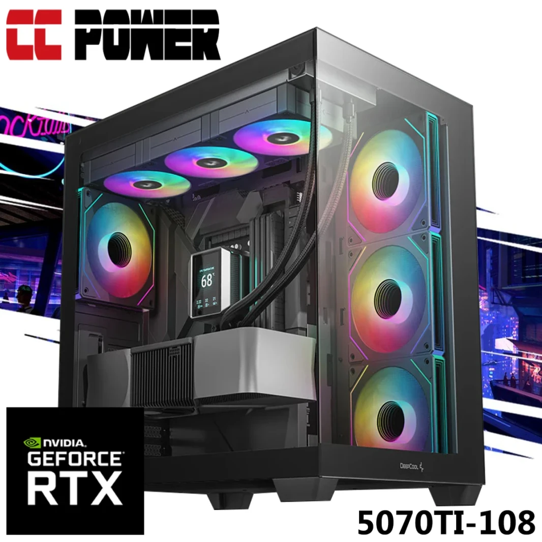 CC Power 5070TI-108 Gaming PC 14GEN Intel Core I7 20-CORES W/ NVIDIA RTX 5070 TI 16GB DDR7 & ADVACTION AIR COOWER