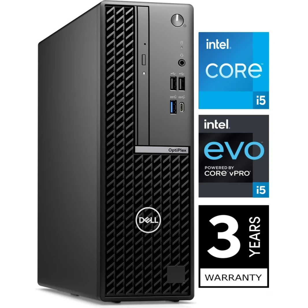Dell OptiPlex SFF 7020 (2024) 14Gen Intel Core i5 vPro 14-Cores Tower w/  3 Years Warranty & Windows 11 Pro Pre-installed - Black