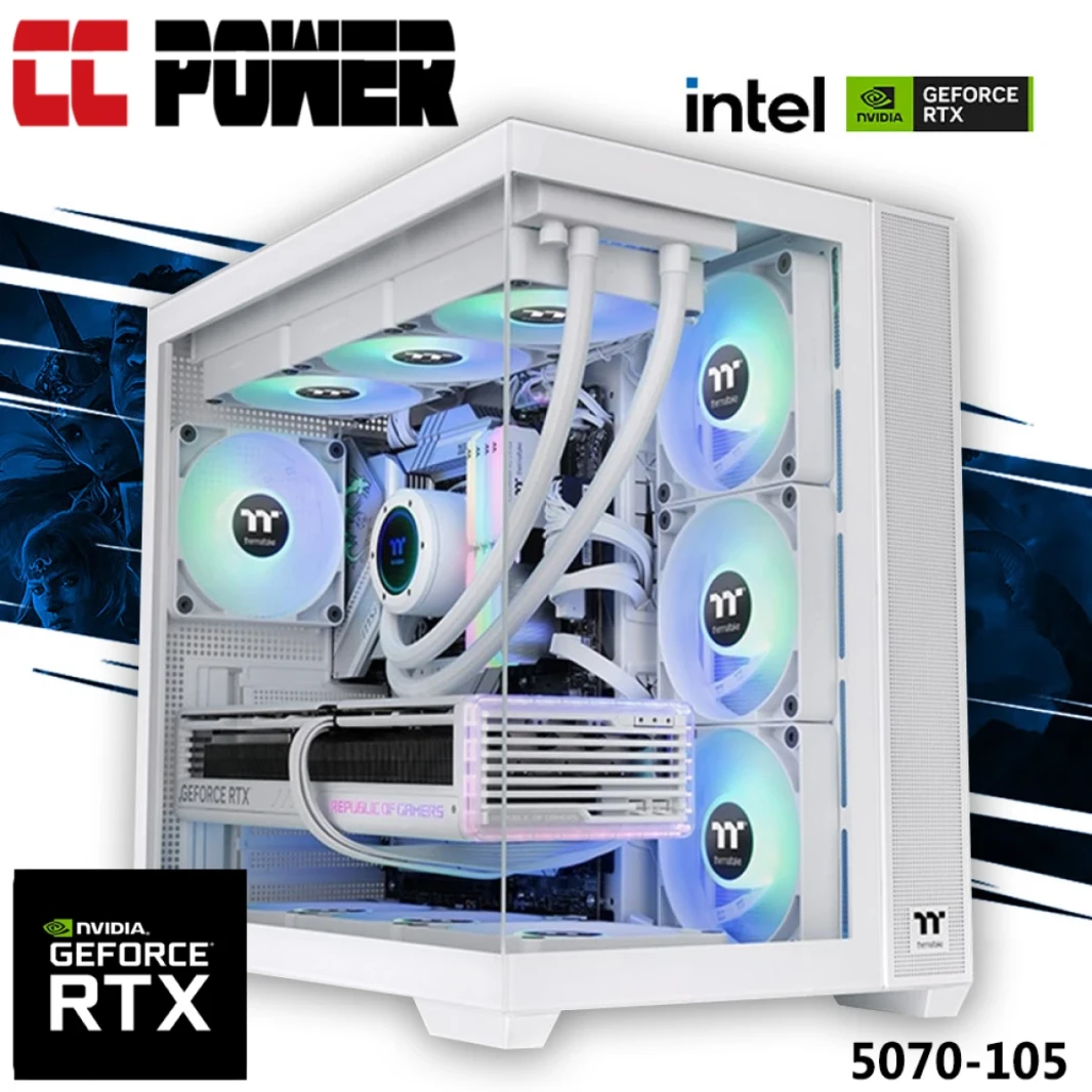 CC Power 5070-105 Gaming PC 14GEN Intel Core I9 K-Series 24-CORES W/ NVIDIA RTX 5070 12GB DDR7 & SILDER