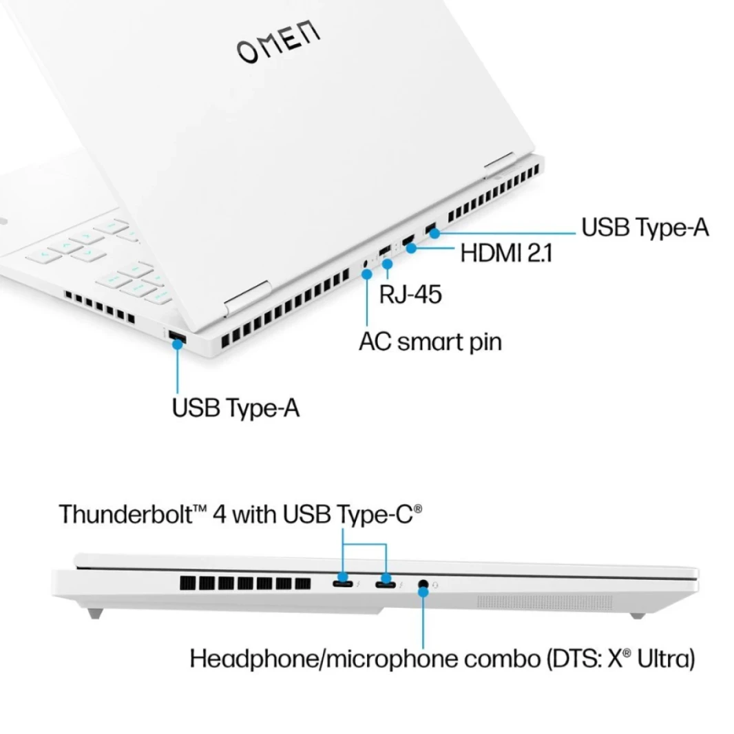 HP Omen 16 Transcend (2023) 16-U0001ne New 13Gen Intel Core I7 16-Cores W/ Nvidia RTX 4070 8GB & IPS 2K 240Hz Display-Ceramic White