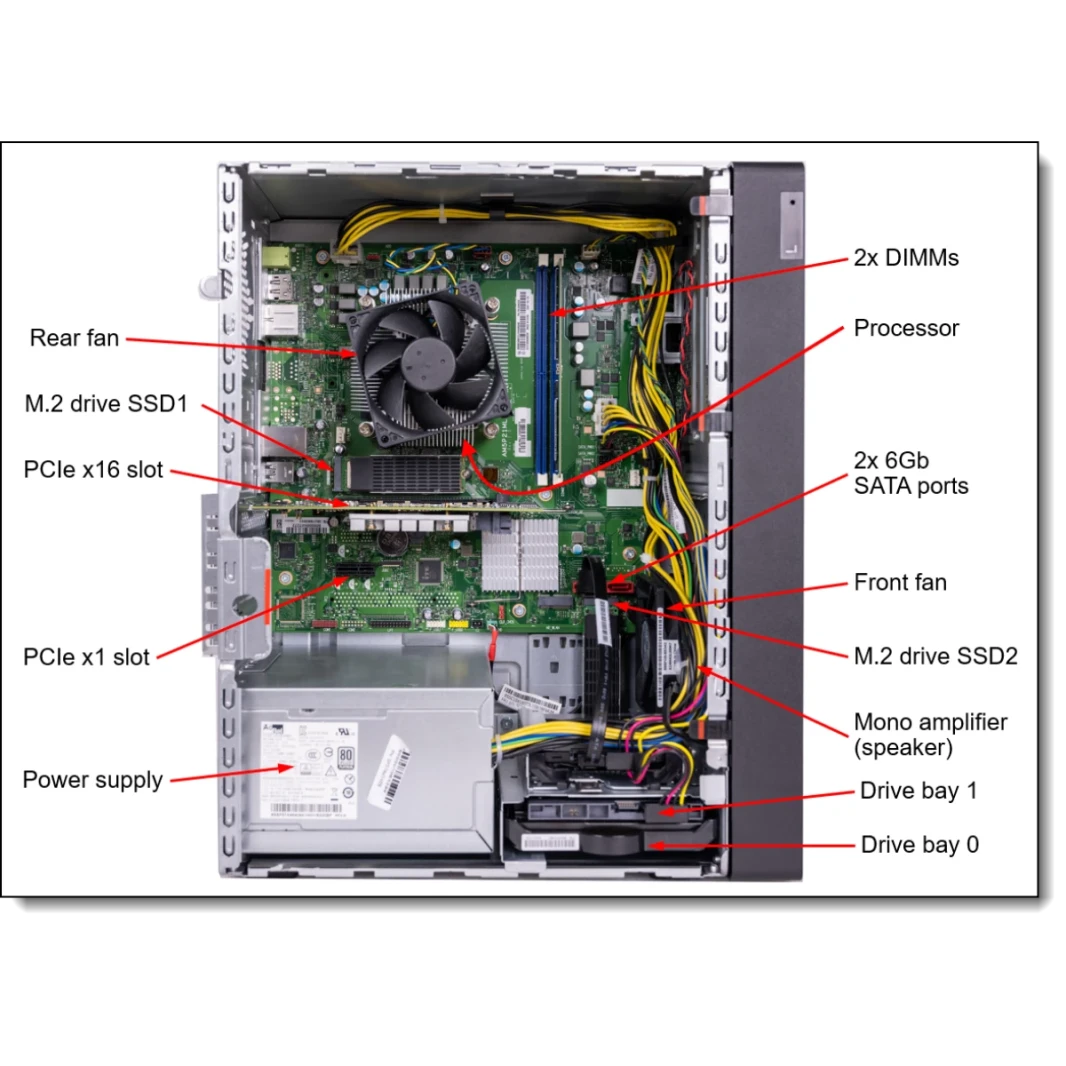 Lenovo ThinkSystem ST45 V3 AMD EPYC 4344P حتى 5.3 جيجا هرتز 8 CORES W/ 32GB DDR5 MEMIMENT و 2X 960GB Lenovo Enterprise SSD