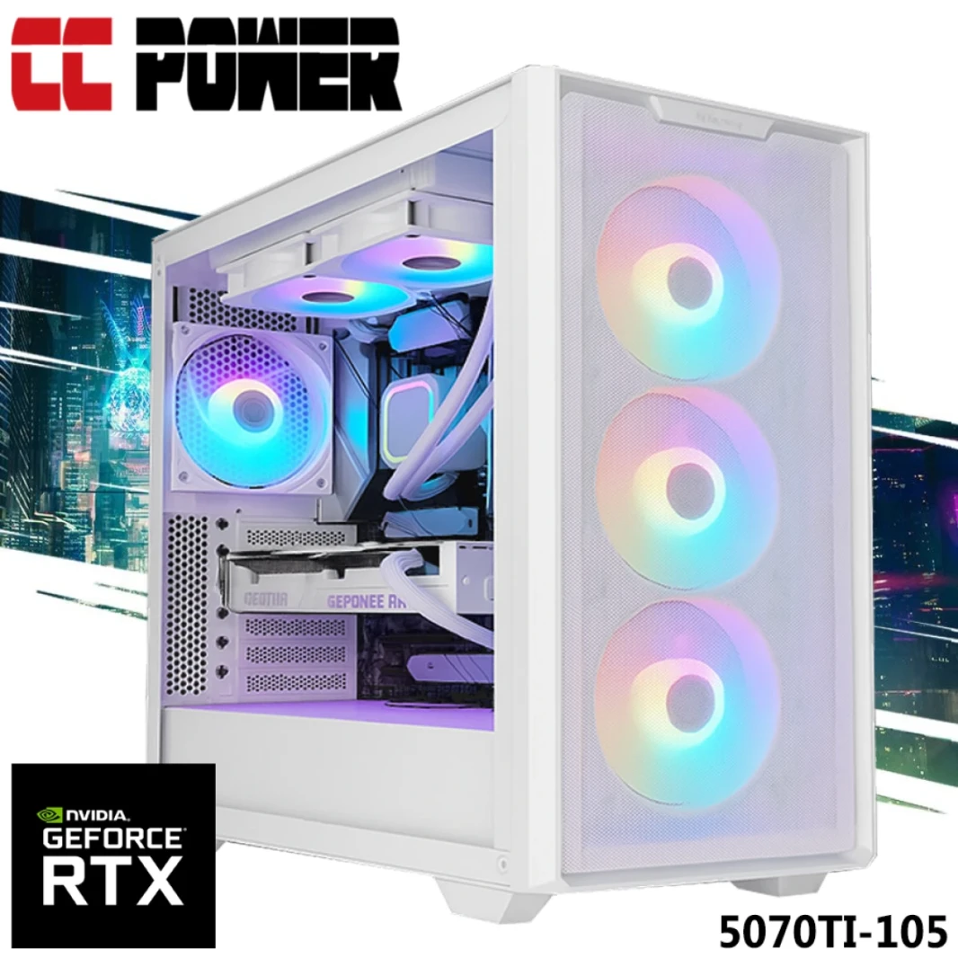 CC Power 5070TI-105 Gaming PC 14Gen Intel Core i7 K-Series 20-Cores w/ Nvidia RTX 5070 TI 16GB DDR7 & Advanced Air Cooler