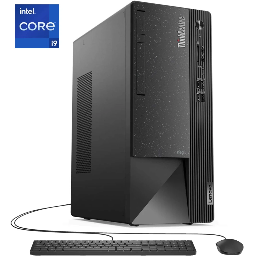 Lenovo New Thinkcentre Neo 50t Gen 4 Tower 13Gen Intel Core I9 24 -Cores w/ Wireless و Bluetooth و 2 سنوات ضمان - أسود
