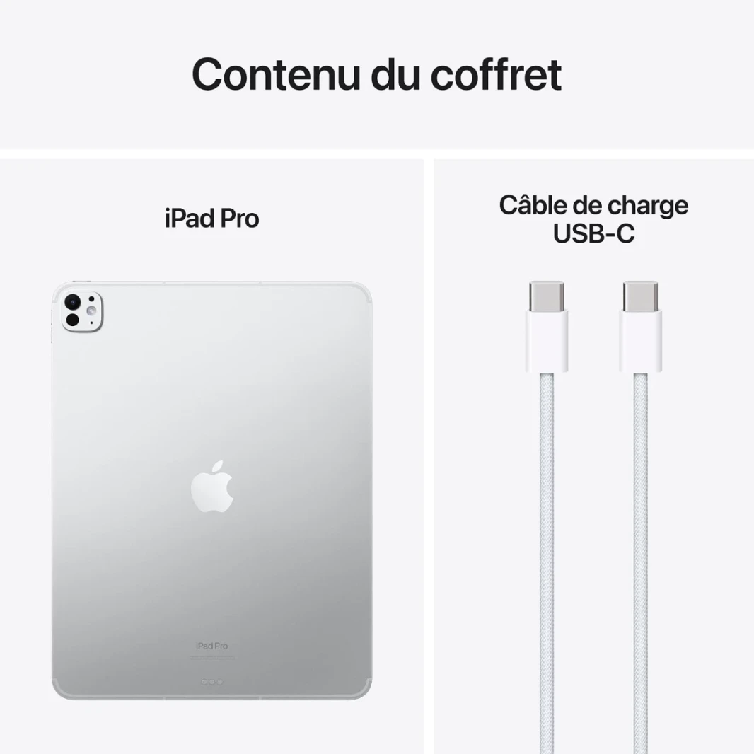 Apple iPad Pro 11 M4 (أحدث طراز) 11 "(ذاكرة 8 جيجابايت / تخزين 256 جيجا بايت) wifi فقط - الفضة