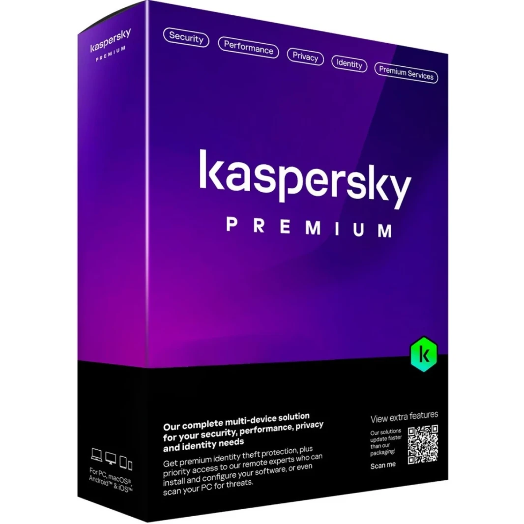Kaspersky Premium Total Security 2024 | 3 أجهزة | 1 سنة | مكافحة الصيد وجدار الحماية | غير محدود VPN | مدير كلمة المرور | الضوابط الوالدية | 24/7 الدعم | الكمبيوتر/ماك/الهاتف المحمول