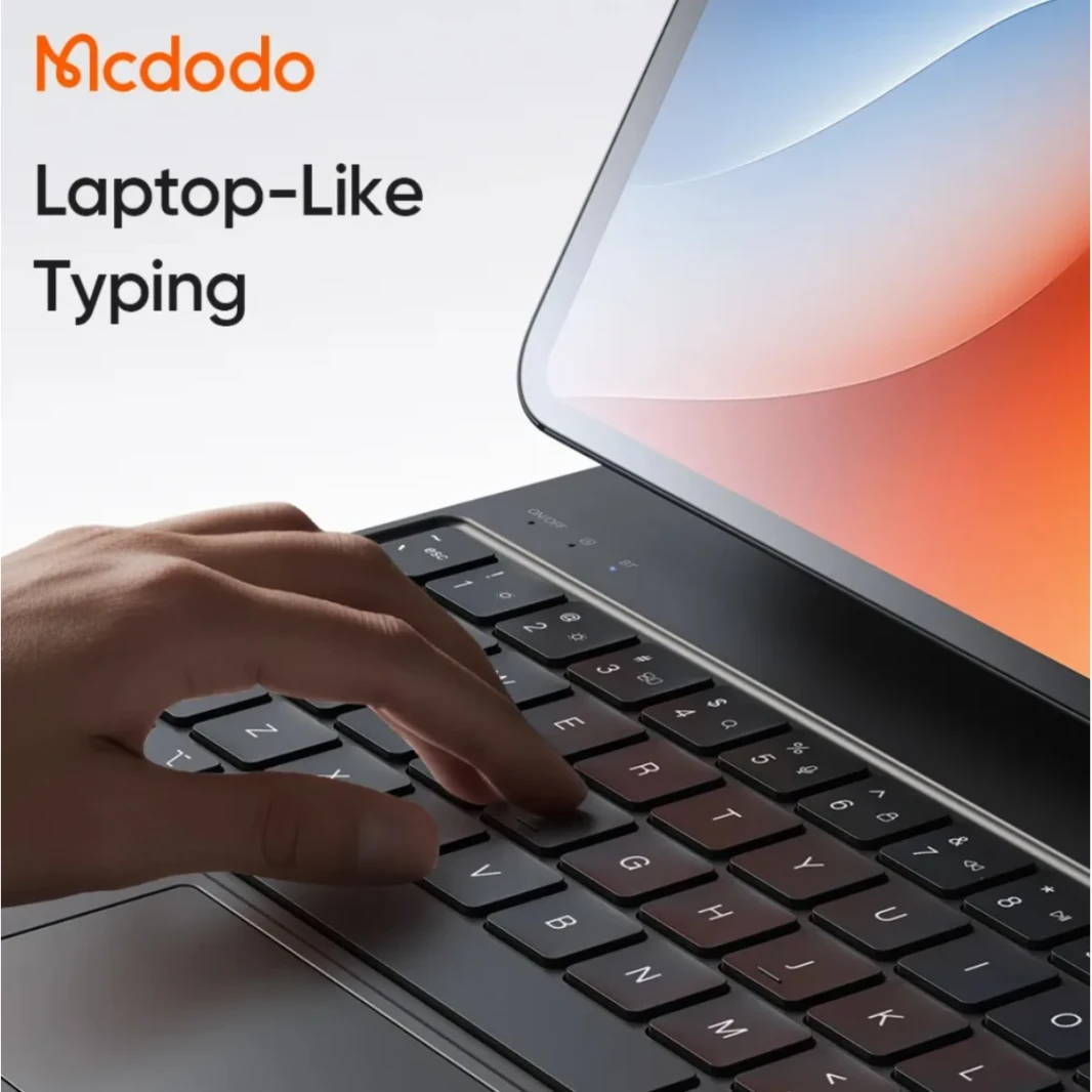 McDodo KB -7191 لوحة المفاتيح PU CASE MAGNECT MAGNECT PORTABLE V5.2 حالة ذكية مع لوحة مفاتيح اللغة الإنجليزية لجهاز iPad AIR 13 بوصة - أسود