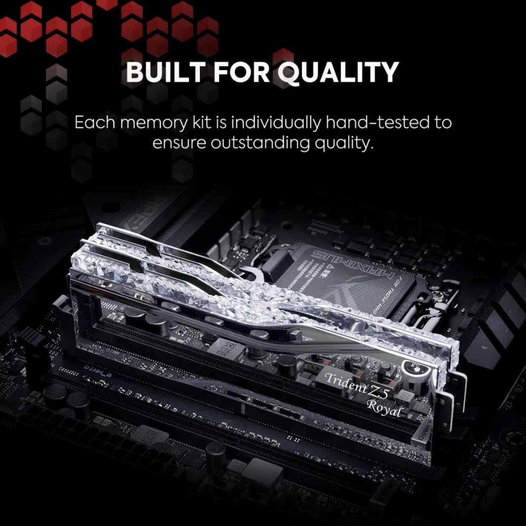 G.Skill Trident Z5 Royal (Intel XMP 3.0) RGB Series 32GB (2 × 16GB) PC RAM DDR5 6400 MEMARTOP - Silver