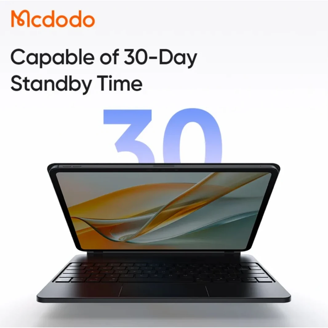 McDodo KB -7191 لوحة المفاتيح PU CASE MAGNECT MAGNECT PORTABLE V5.2 حالة ذكية مع لوحة مفاتيح اللغة الإنجليزية لجهاز iPad AIR 13 بوصة - أسود