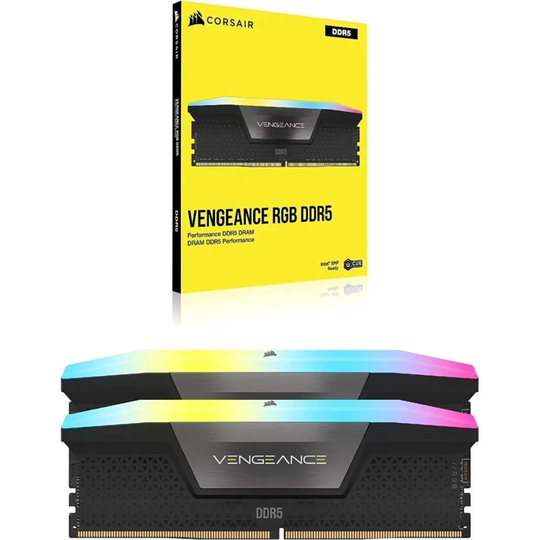 CORSAIR Vengeance RGB 32GB (2 x 16GB) 288-Pin PC RAM DDR5 6000 (PC5 48000) Desktop Memory - Black