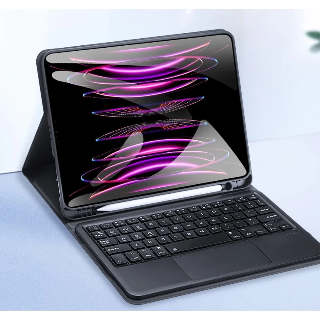 Dux Ducis TK Series Bluetooth Keyboard Case مع لوحة اللمس ووظيفة النوم الذكية لـ iPad Pro 11 (2020/2021/2022)/ Air 4/5 English Layout - Black