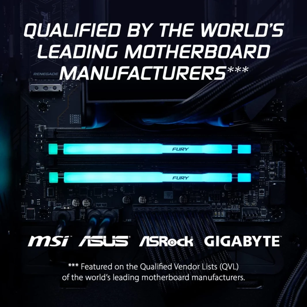 Kingston Fury Beast RGB 32GB (1 × 32GB) 5600MHz DDR5 MEMORTOP MEMIMENT TENTRACH