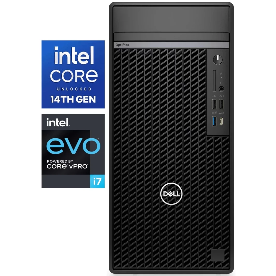 Dell Optiplex Plus 7020 (2024) 14Gen Intel Core i7 VPRO 20 -Cores Tower W/ DDR5 Memory و 1 Year Seedy - Black
