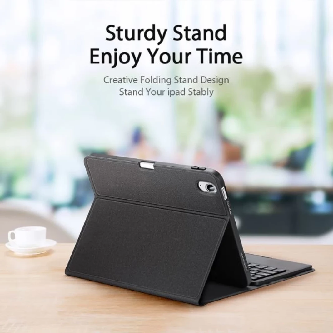 Dux Ducis TK Series Bluetooth Keyboard Case مع لوحة اللمس ووظيفة النوم الذكية لجهاز iPad 7/8/9 10.2 "(2019/2020/2021) تخطيط اللغة الإنجليزية - أسود