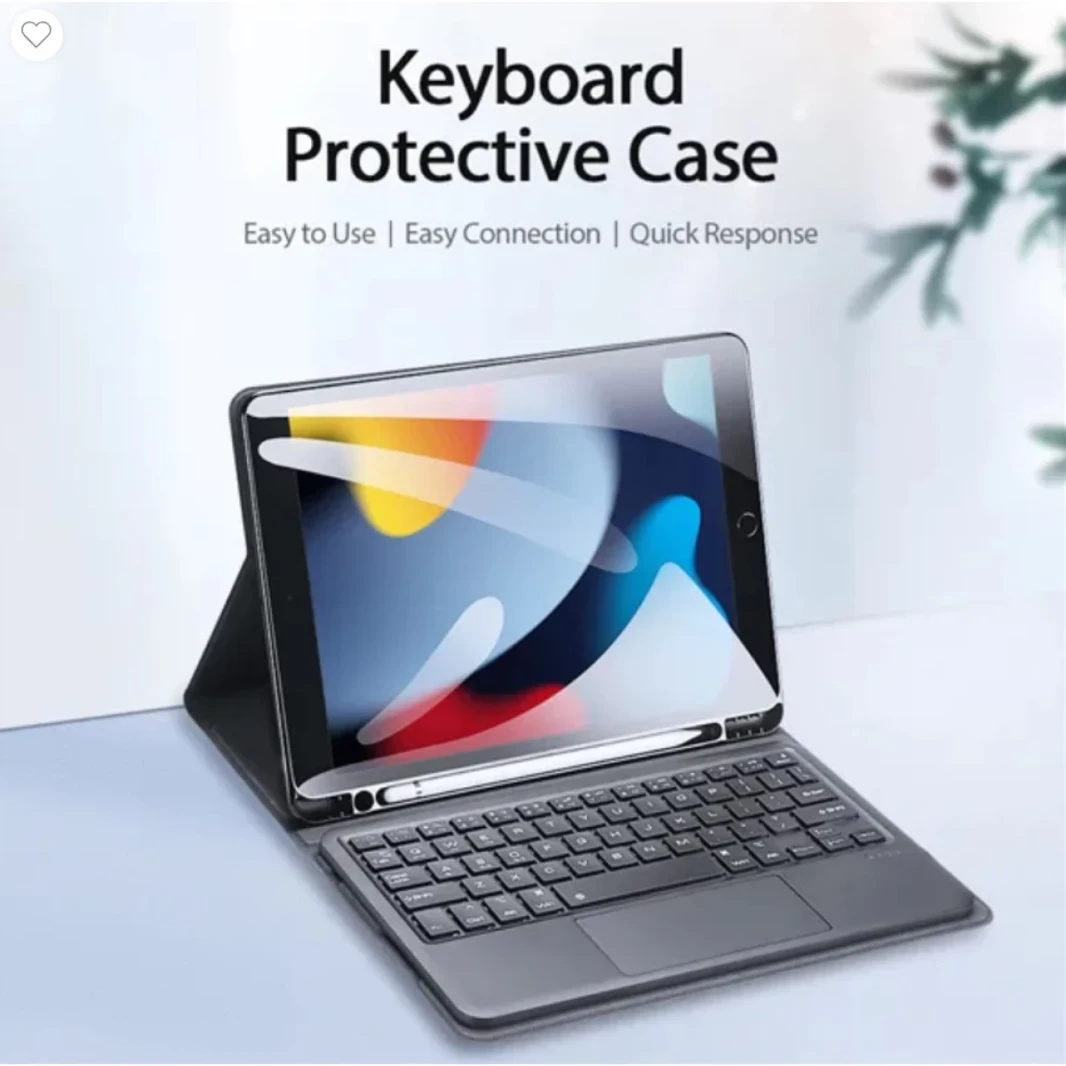 Dux Ducis TK Series Bluetooth Keyboard Case مع لوحة اللمس ووظيفة النوم الذكية لجهاز iPad 7/8/9 10.2 "(2019/2020/2021) تخطيط اللغة الإنجليزية - أسود