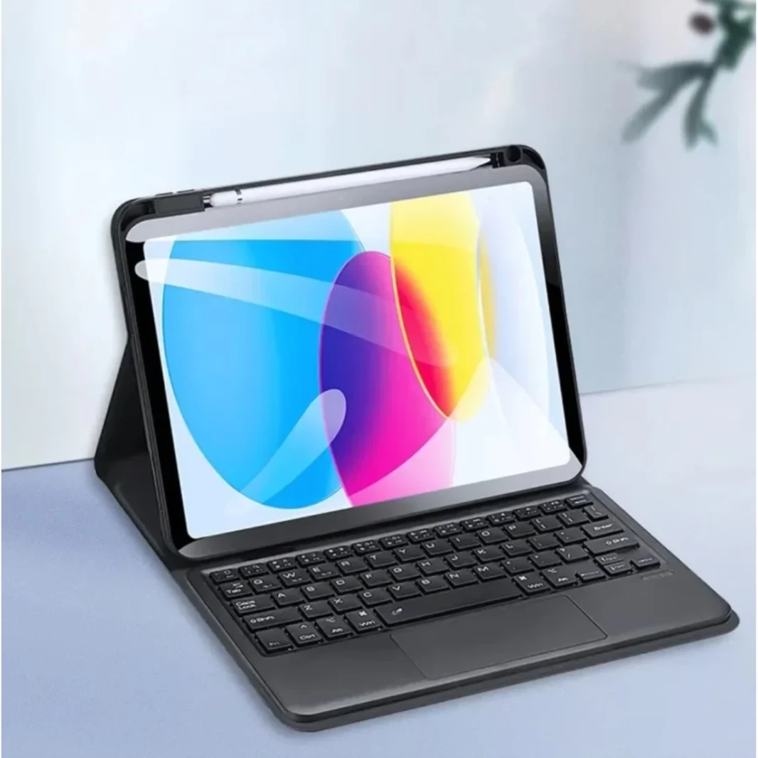 DUX DUCIS TK Series Bluetooth Keyboard Leather Case with Touchpad & Smart Sleep Function For iPad 10th Gen 10.9" 2022 English Layout - Black