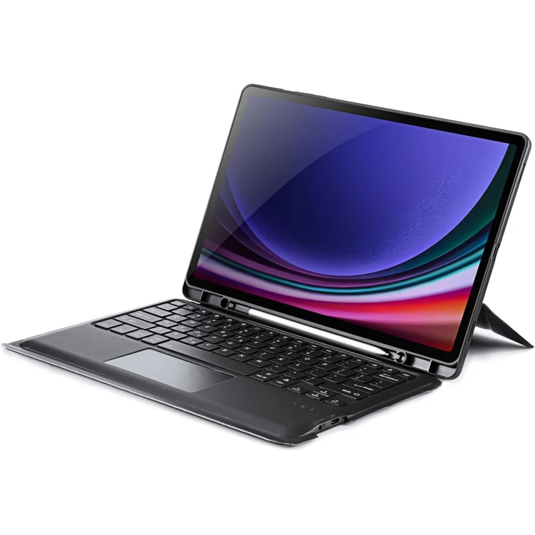 DUX DUCIS [DK] Series Keyboard Case, Designed for Samsung Tab S9 11" Detachable Touchpad Bluetooth Keyboard Charging, 80H Working Time, Tablet Leather Cover - Arabic / English Layout - Black