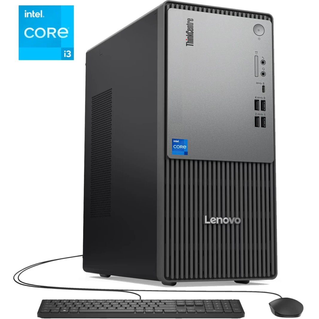 Lenovo New Thinkcentre Neo 50t Gen 5 (2024) Tower 14gen Intel Core I3 4 cores w/ Wireless & Bluetooth - Black