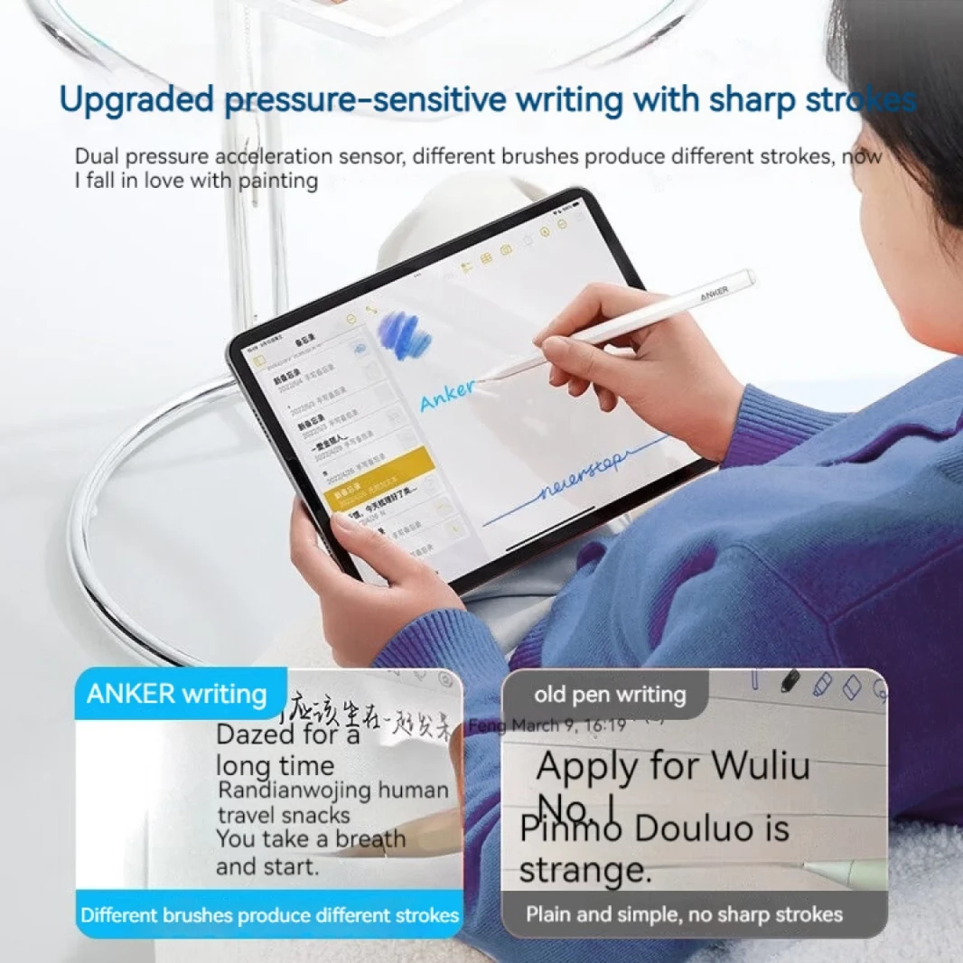 Anker Pencil Pro A7166621 Drawing Stylus Pen Bluetooth 5.3 حتى 8 ساعات
