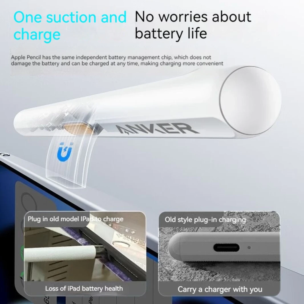 Anker Pencil Pro A7166621 Drawing Stylus Pen Bluetooth 5.3 حتى 8 ساعات
