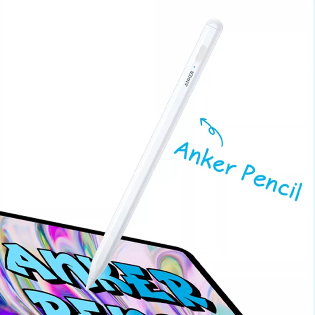 Anker Pencil A7139P21 رسم القلم القلم بلوتوث 5.3 حتى 8 ساعات USB -C شحن 15.4 غرام لأبل iPad - أبيض