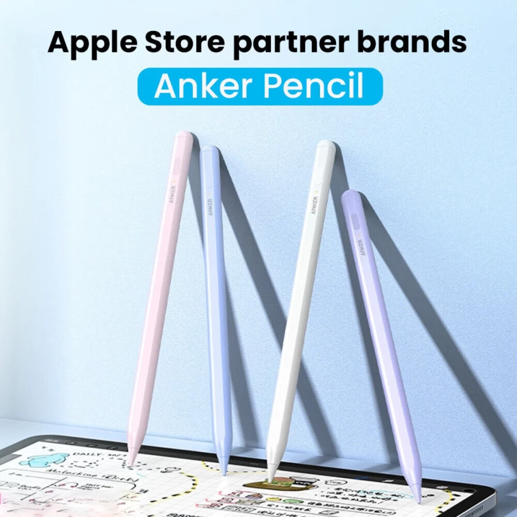 Anker Pencil A7139P21 رسم القلم القلم بلوتوث 5.3 حتى 8 ساعات USB -C شحن 15.4 غرام لأبل iPad - أبيض