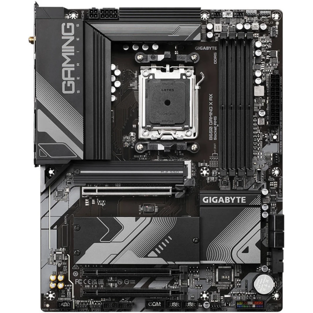 Gigabyte B650 Gaming X AX AM5 ATX AMD B650 شرائح ، 4x DDR5 DIMM 128GB MAX MEMORY ، BT 5.2 & WI-FI E6 ، 1x PCI 4.0 X16 ، 1 X HDMI ، 1x DP