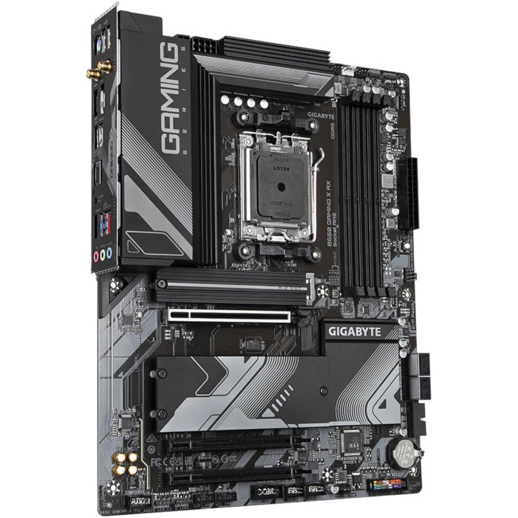 Gigabyte B650 Gaming X AX AM5 ATX AMD B650 شرائح ، 4x DDR5 DIMM 128GB MAX MEMORY ، BT 5.2 & WI-FI E6 ، 1x PCI 4.0 X16 ، 1 X HDMI ، 1x DP