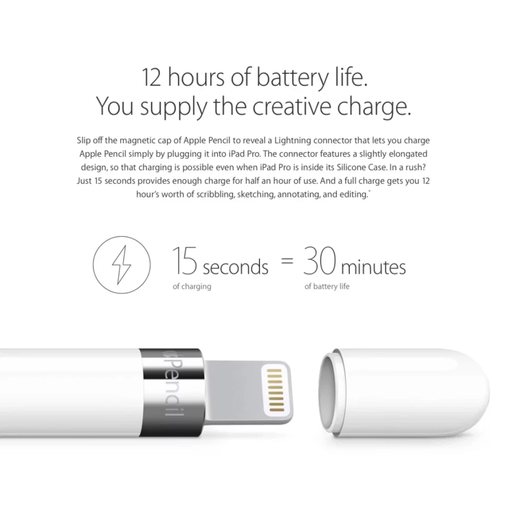 Apple Pencil (الجيل الأول) Pixel-Pexel Precision & Induction Low Low Contancing مثالية لوثائق الرسم والتوقيع في التدوين-أبيض