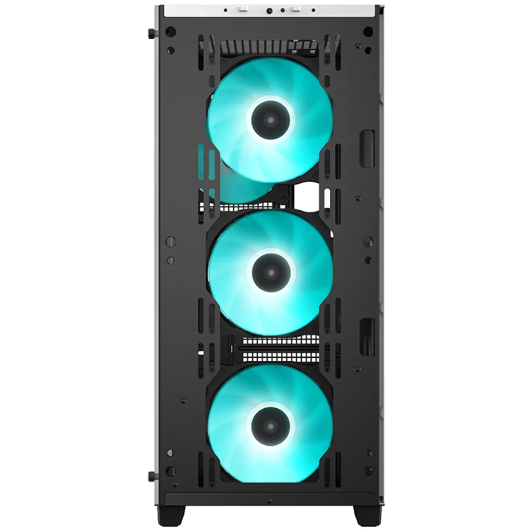 DeepCool CC560 V2 ألعاب متوسطة الزجاج ، الزجاج المقسّر مسبقًا ، يدعم المشجعين LED 3x 120 مم ما يصل إلى 163 مم و GPU حتى 370 متر-أبيض