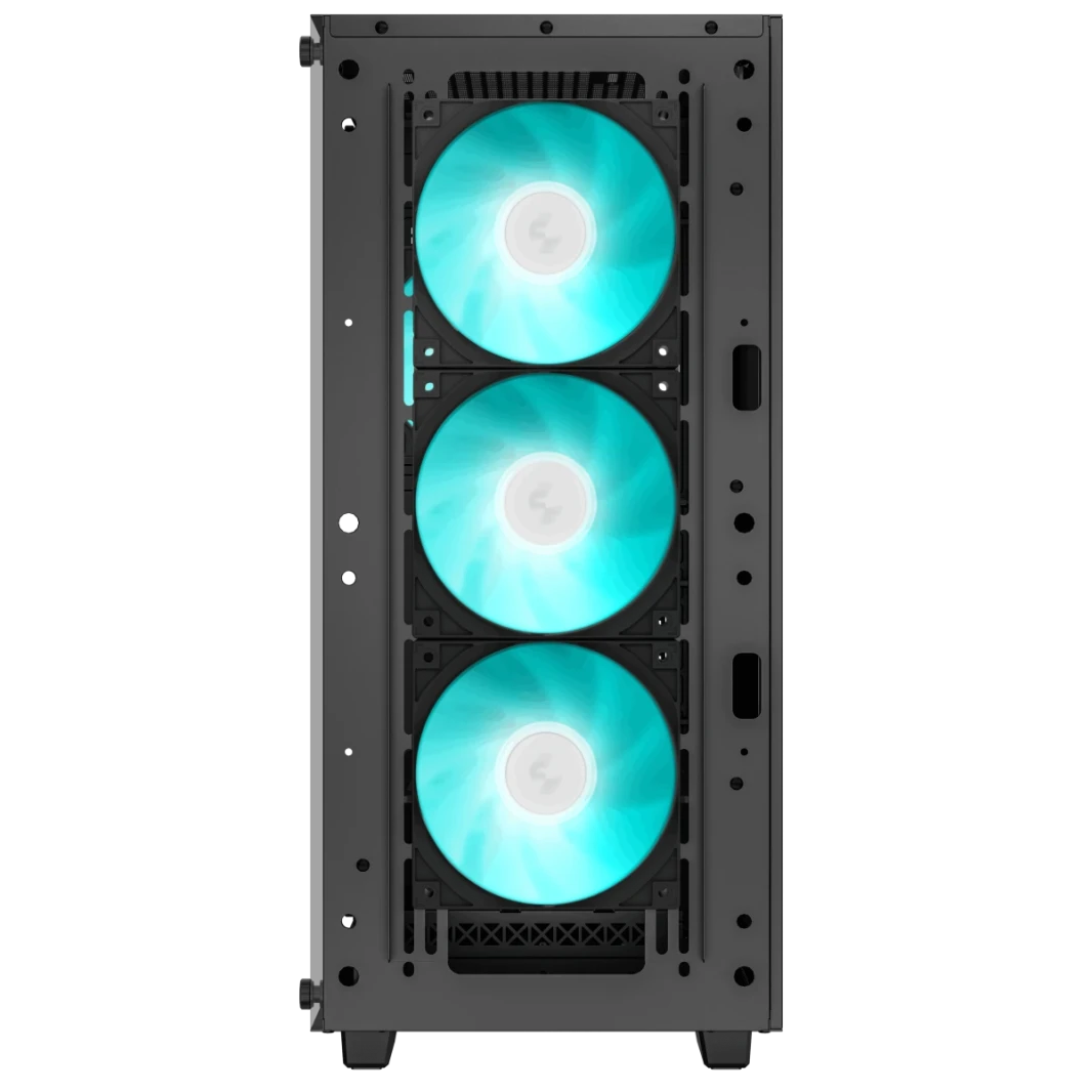 DeepCool CC560 V2 ألعاب متوسطة الأبرار ، الزجاج المقسّر مسبقًا ، يدعم المشجعين 3x 120 مم LED ما يصل إلى 163 ملم و GPU حتى 370 متر-أسود