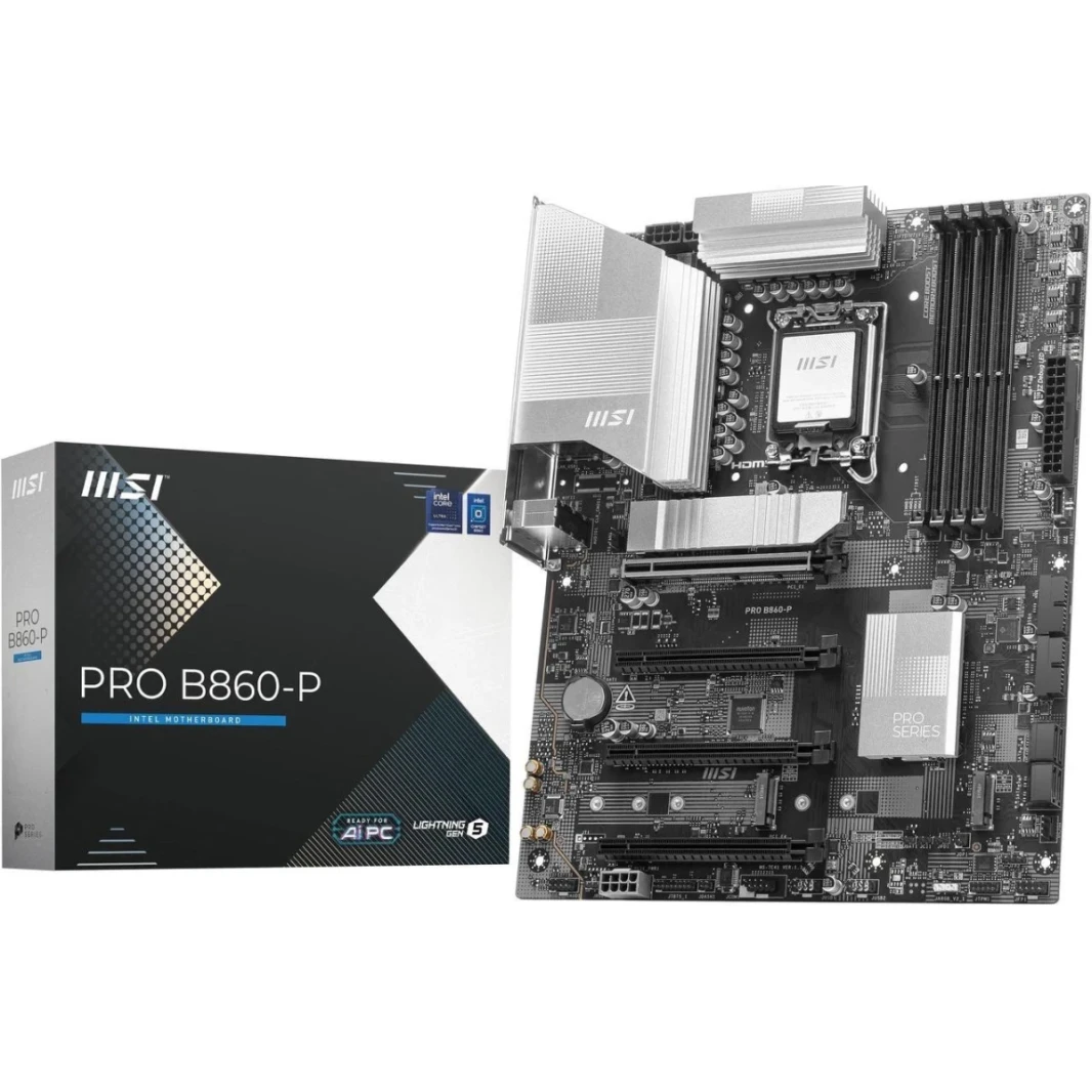 MSI PRO B860-P DDR5 LGA 1851 Intel B860 SATA 6Gb/s DDR5 PCI-E x16 slot 3x M.2 Thunderbolt4 5Gbps LAN Motherboard