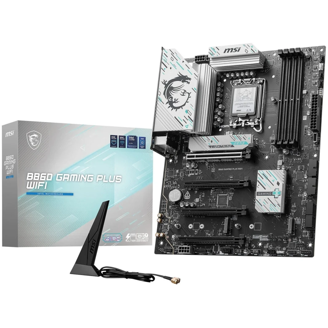 MSI B860 Gaming Plus WiFi 7 DDR5 ATX B860 Chip LGA 1851 PCIe 5.0 3xm.2 PCIe 5.0 Mainboard