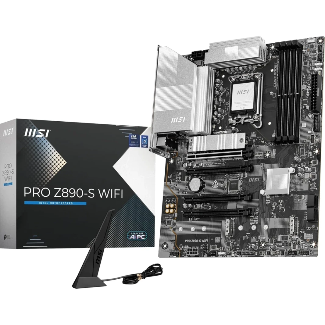 MSI Proseries Pro Z890-S WiFi 7 ATX LGA 1851 DDR5 ، PCIE 5.0 3x M.2 2.5GBPS LAN USB Type-C Wi-Fi 7 ، Bluetooth 5.4 ، Thunderbolt 4