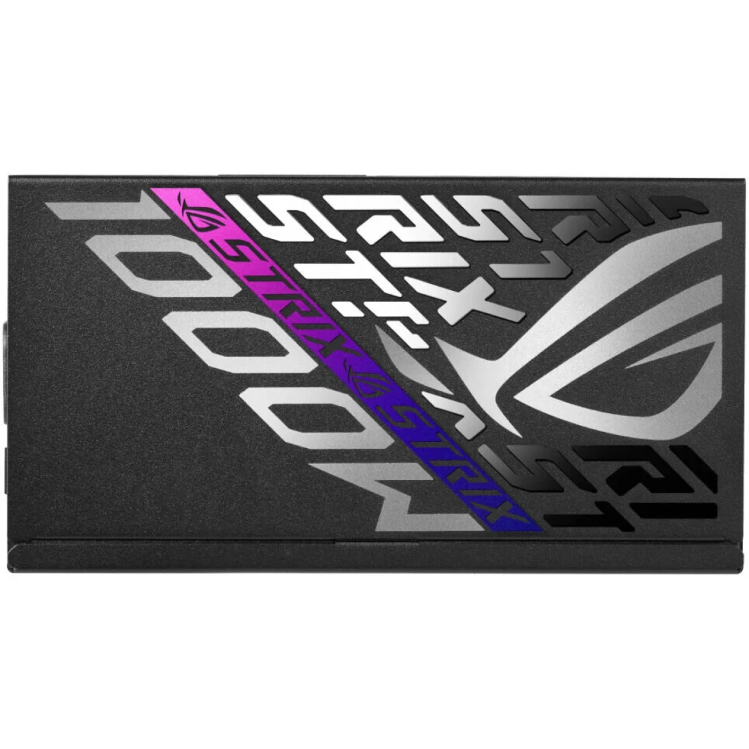 ASUS ROG Strix 1000W COMMENT MONY 80+ PFC PFC ، GAN MOSFET ، ATX 3.1 متوافق ، Lambda A+ ، محامل كرة مزدوجة ، أسود