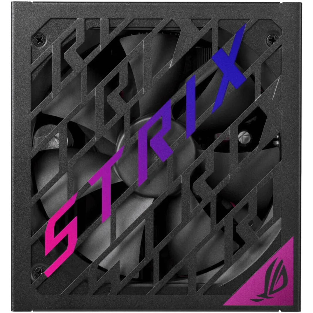 ASUS ROG Strix 1000W COMMENT MONY 80+ PFC PFC ، GAN MOSFET ، ATX 3.1 متوافق ، Lambda A+ ، محامل كرة مزدوجة ، أسود