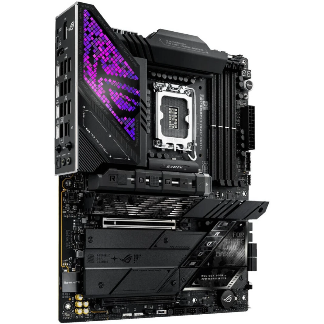Asus Rog Strix Z890-E Gaming Wi-Fi 7 Z890 DDR5 LGA 1851 Advanced AI PC Ready 7x M.2 SSD PCIE® 5.0 Thunderbolt ™ 4 USB Type-C® 2.5GB LAN