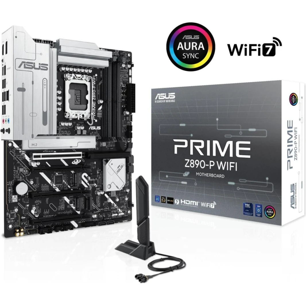 ASUS PRIME Z890-P WIFI 7 Z890 DDR5 LGA 1851 Advanced AI PC-ready 4x M.2 SSD PCIe® 5.0 Thunderbolt™ 4 USB Type-C® 2.5Gb Lan